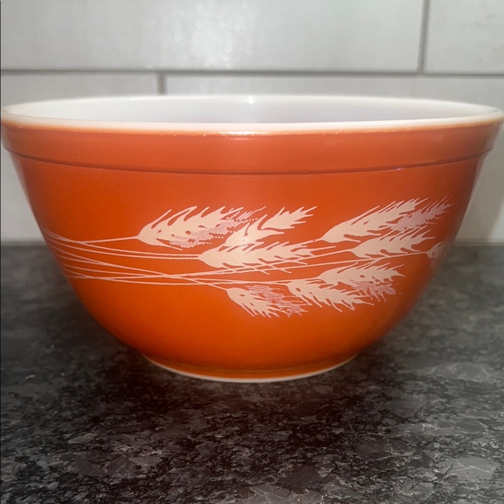 Vintage Autumn Harvest Orange Mixing Bowl